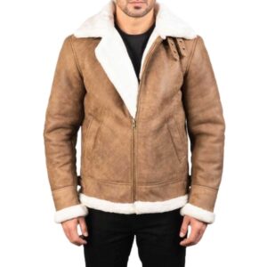 Frampton miko brown b3 bomber leather jacket front view