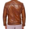 Daniel waxed brown slimfit leather jacket back view