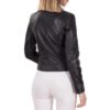 Dada women leather biker jacket back view
